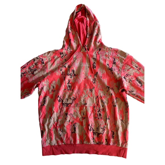 Set x2 Women L Gymshark Graphic Camo Hoodie Sweatshirt Shorts Pullover Lounge3 - Picture 2 of 8